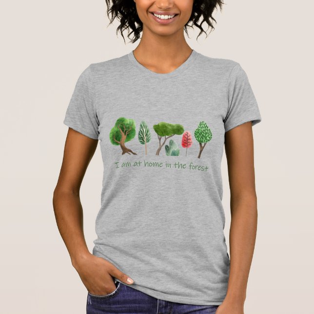 Hemma i Forest Inspirational Quote T-Shirt (Framsida)