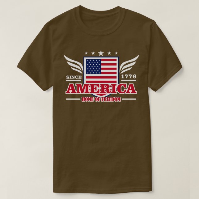 HEMMA I FRIHETEN AMERIKA T SHIRT (Design framsida)