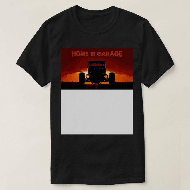 hemma i garage t shirt (Design framsida)