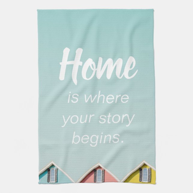 Hemma i grannskapet citerar Homebody-citat Poste Kökshandduk (Vertikal)