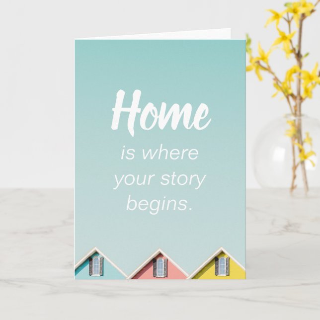 Hemma i grannskapet citerar Homebody-citat Poste Kort (Gul blomma)