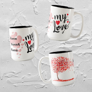 Hemma i kärlek, sött hem Två-tonkaffe Mugg
