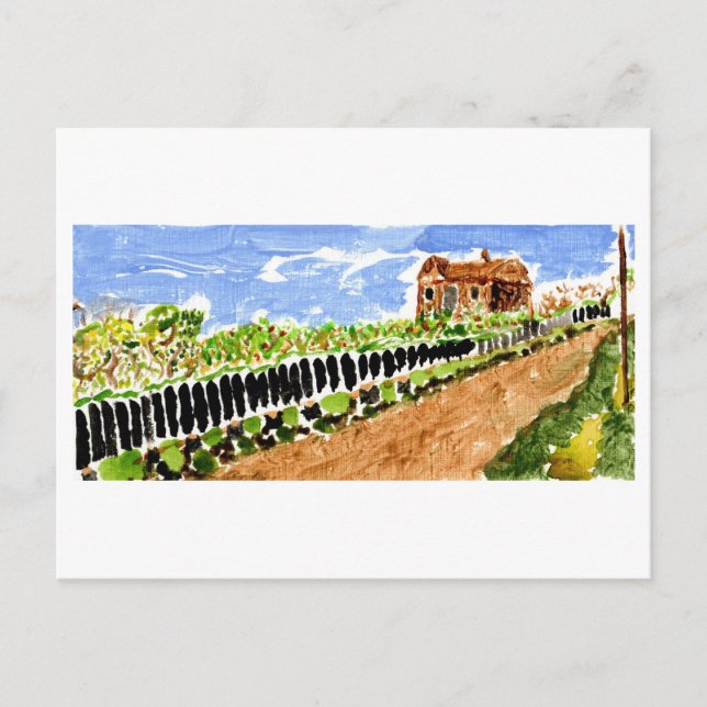 Hemma i vårdags-vykort vykort (Framsida)