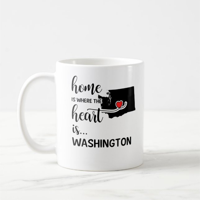 Hemma i Washington är där hjärtat finns Kaffemugg (Vänster)