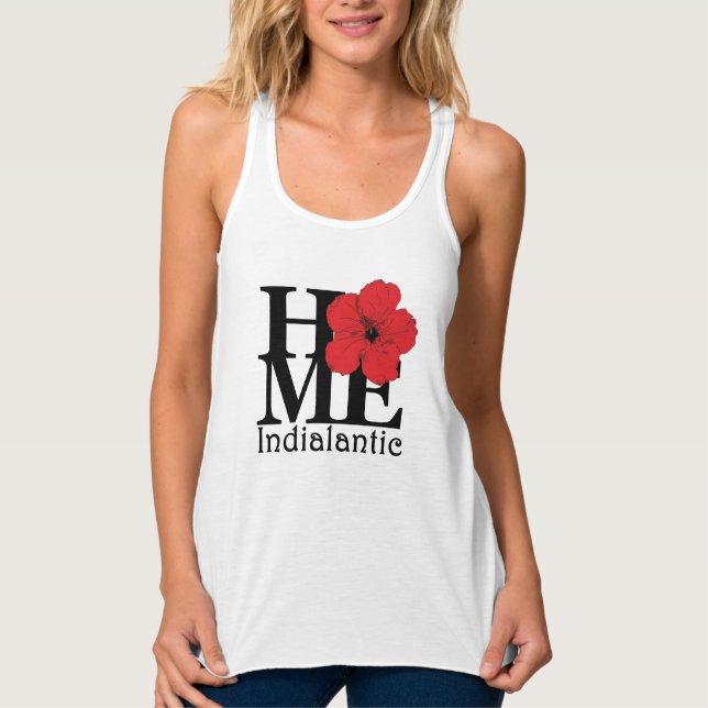 HEMMA Indialantisk Red Hibiscus (Front Print) Tank Linne Med Racerback (Framsida)