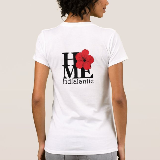 HEMMA Indialantisk Red Hibiscus (Tillbaka Skriv ut T Shirt (Baksida)