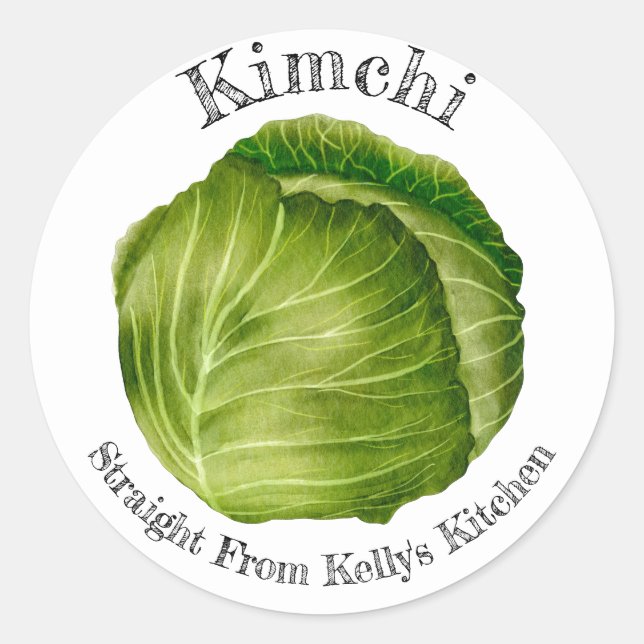 Hemma Konservering Affär Sallad Kimchi Mat Etikett (Framsida)