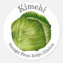 Hemma Konservering Affär Sallad Kimchi Mat Etikett