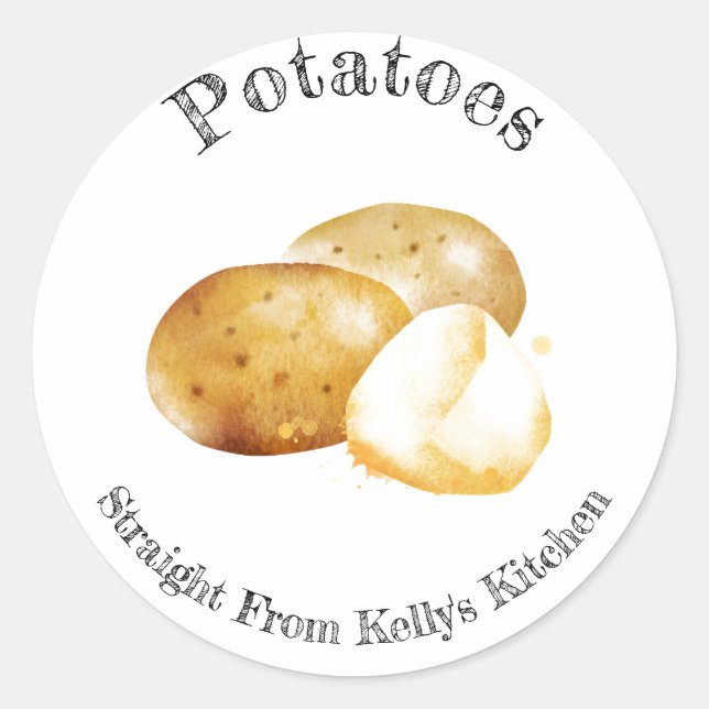 Hemma Konservering Business Potatis Mat Etikett (Framsida)