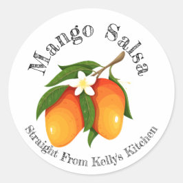 Hemma Konservering Företag Mango Salsa Matetikett Runt Klistermärke