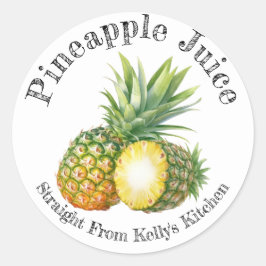 Hemma Konservering Företag Pineapple Juice Matetik Runt Klistermärke
