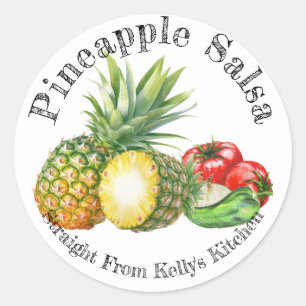 Hemma Konservering Företag Pineapple Salsa Matetik Runt Klistermärke