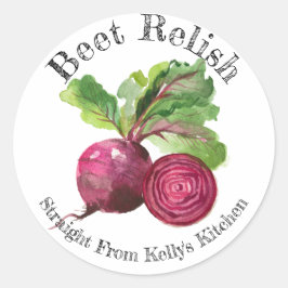 Hemma Konserveringsverksamhet Betor Relish Matetik Runt Klistermärke