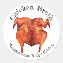 Hemma Konserveringsverksamhet Kycklingbuljong Mate Runt Klistermärke