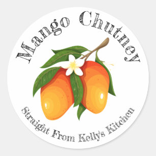 Hemma Konserveringsverksamhet Mango Chutney Mateti Runt Klistermärke