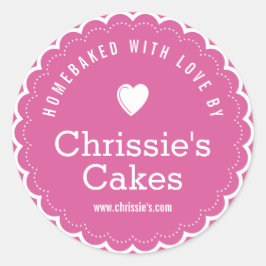 Hemma med kärlek-personligen för lila av bageripro runt klistermärke