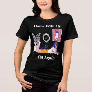 Hemma Med Min Katt Igen Kattälskare Introvert T Shirt