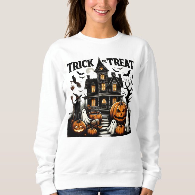 Hemma med pumpor och spöken! t shirt (Framsida)