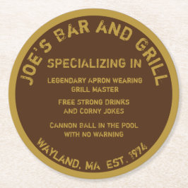 Hemma Pub ynlig Underlägg Papper Rund