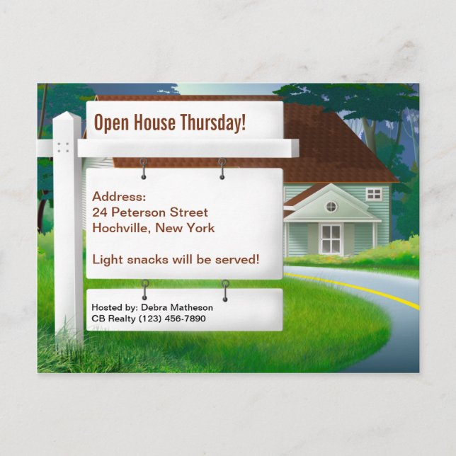 Hemma Real Gods-vykort Inbjudan Vykort (Framsida)