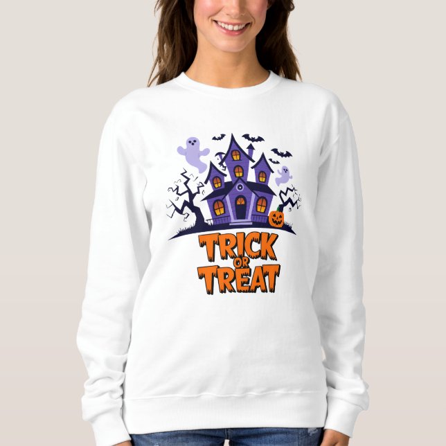 Hemma roligtar för Halloween-behandlingar! T Shirt (Framsida)