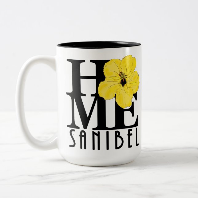HEMMA Sanibel Gult Hibiscus 15oz Två-Tonad Mugg (Vänster)