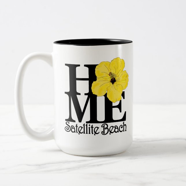HEMMA Satellite Beach Gult Hibiscus 15oz Två-Tonad Mugg (Vänster)