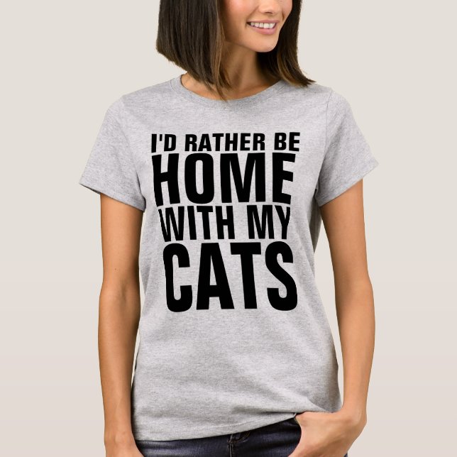 HEMMA SNARARE MED CATS, Lustigt T-shirts (Framsida)