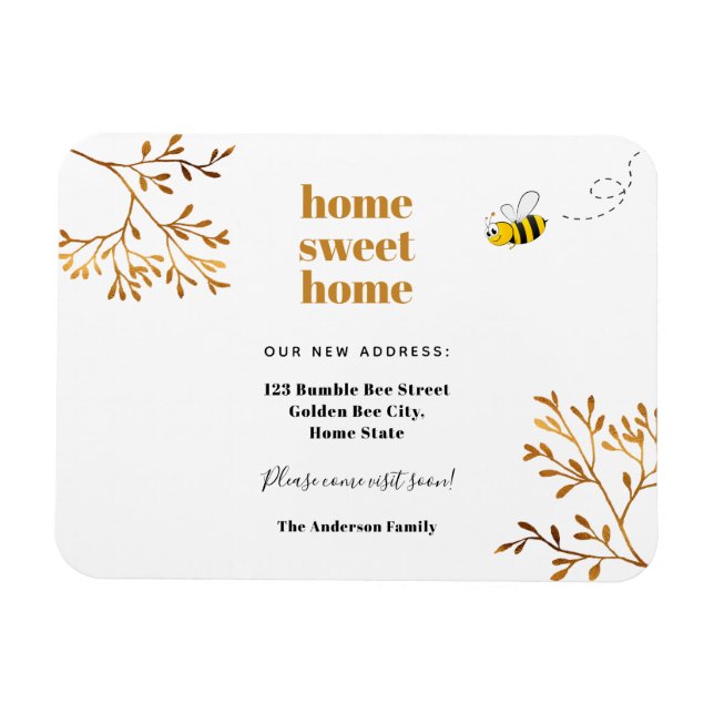 Hemma, söt, modern elegant flytta magnet (Horisontell)