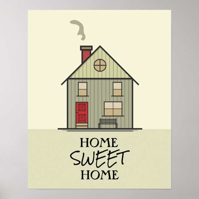 Hemma Sött Hem Citat Söt Hus Poster (Framsidan)