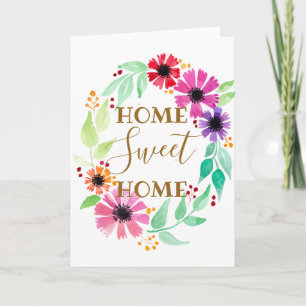 Hemma, sött hem, nya hemmablommor kort
