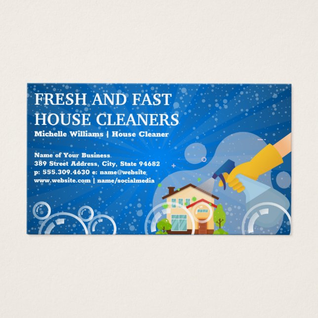 Hemma - Städning - spray | Soap Bubbles Visitkort (Framsidan)