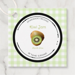 Hemma Tillverkad Kiwi Sylt Etikett Med Ingrediense