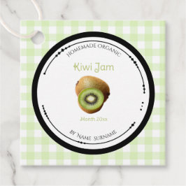 Hemma Tillverkad Kiwi Sylt Etikett Med Ingrediense