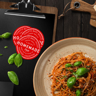 Hemma Tillverkad Sylt / Gelé / Spaghettisås Etiket Runt Klistermärke