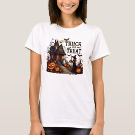 Hemma väg fylld med pumpor och spöken t shirt