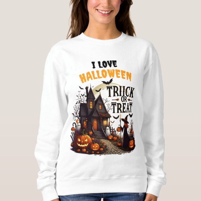 Hemma väg fylld med pumpor och spöken t shirt (Framsida)
