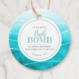 Hemmaade badbomben tejpé vit gåvor etiketter