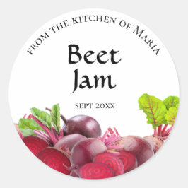 Hemmaade Beet Sylt livsmedelsmärkning Canning Pack Runt Klistermärke
