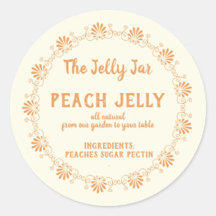 Hemmabiografi (Business Peach Jelly Food Label) Runt Klistermärke