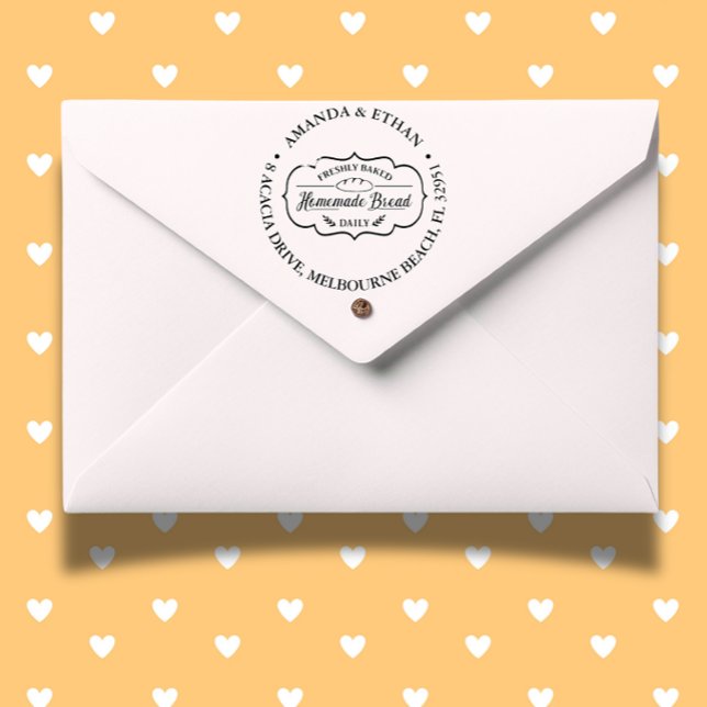 Hemmade bröd Tema Självfärgande Stämpel (Personalize your homemade bread with our Bread Bakery Homemade Theme Self-inking Stamp.)