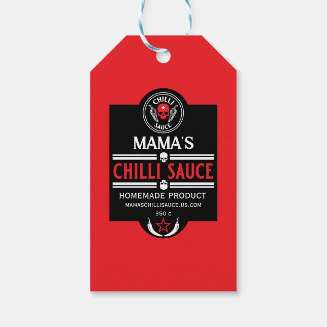 Hemmade Chili Sauce Presentetikett (Baksidan)