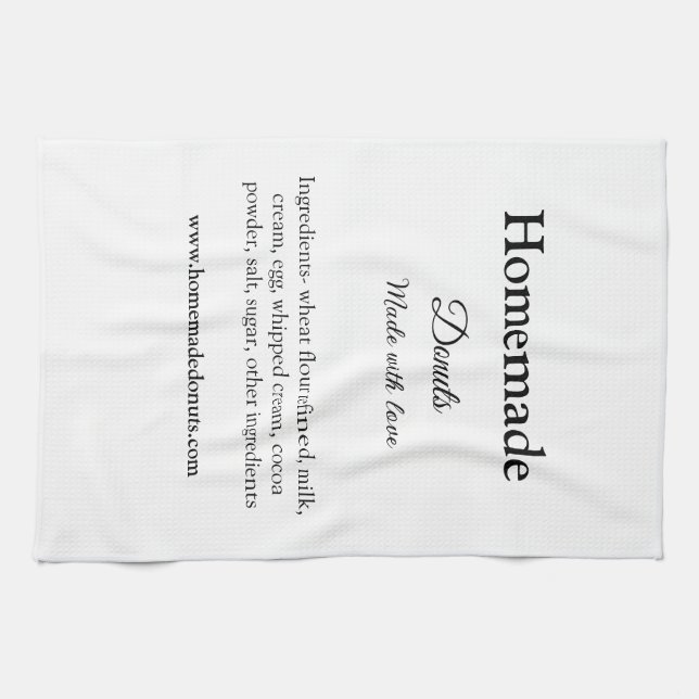 Hemmade donatorer som gjorts med kärlek lägger til kökshandduk (Horisontell)