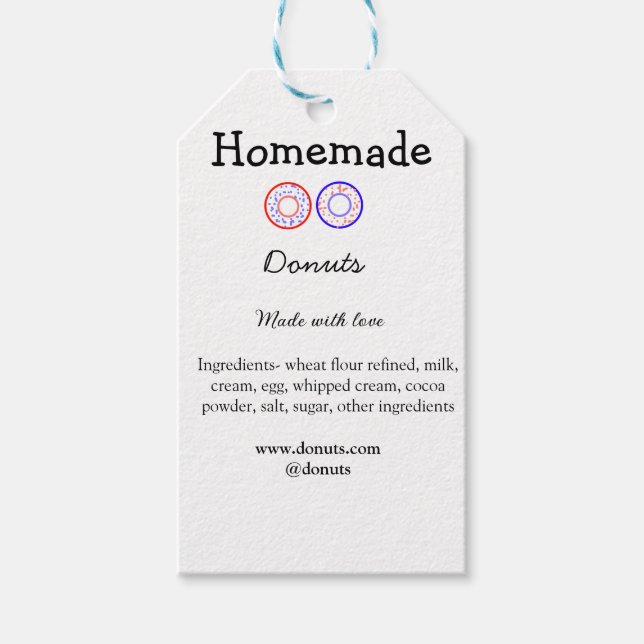 Hemmade donatorer som gjorts med kärlek lägger til presentetikett (Framsidan)