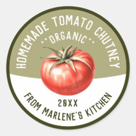 Hemmade tomatchutney för konservering Recept Runt Klistermärke