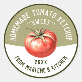 Hemmade Tomatketchup för konservering Recept Runt Klistermärke