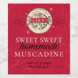 Hemmade vingårdar i Disco boll anpassningsbar färg Vinflaska Etikett