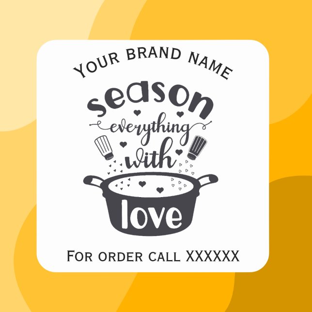 Hemmadetikett för matbussar fyrkantigt klistermärke (Skapare uppladdad)