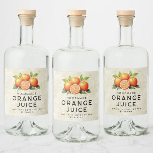 Hemmagjord apelsinjuice spritflaskor etikett