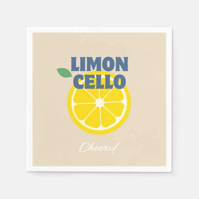 Hemmagjord Beige Love Limoncello Likör Pappersservett (Framsidan)